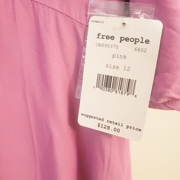 NWT $128 FREE PEOPLE Pink Ruched Spring Mini L 12 - Picture 5 of 7